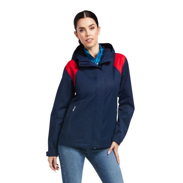 Ariat Team Blue, Red and White Spectator Waterproof Womens Jacket 10039216