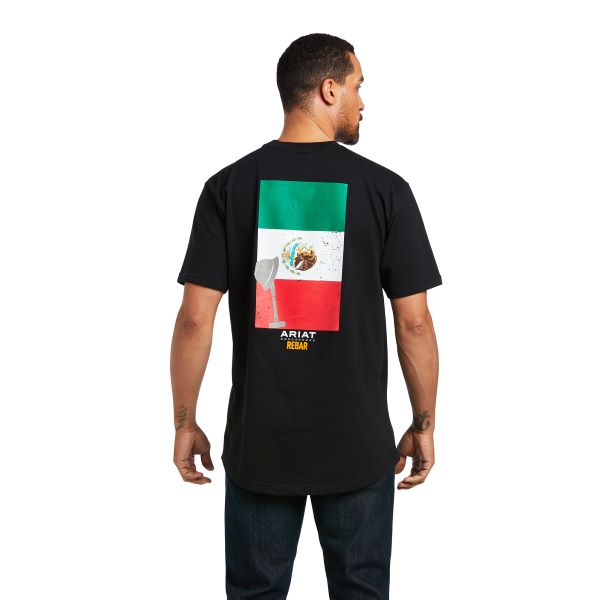 Ariat Black Rebar Cotton Strong Mexican Pride Men's Graphic T-Shirt 10039620