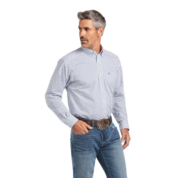 Ariat White Quadry Mens Classic Long Sleeve Shirt 10039736