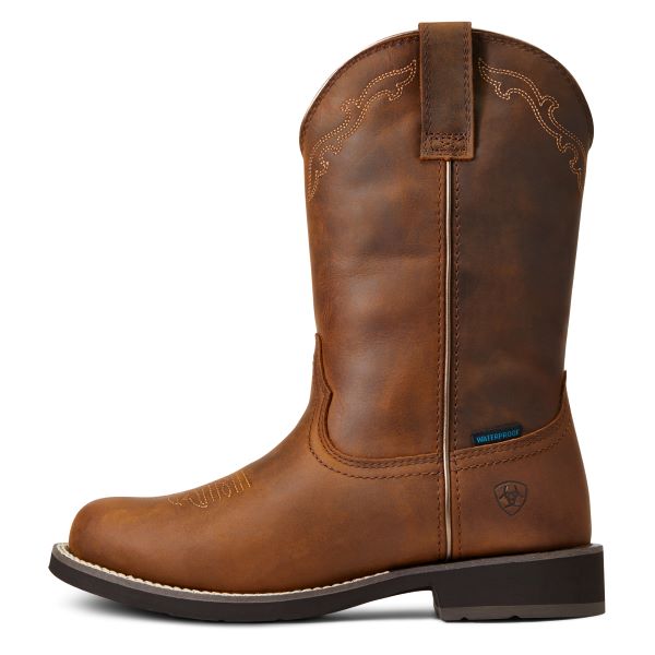 Ariat Distressed Brown Delilah Round Toe Waterproof Western Boots 10040272