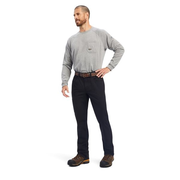 Ariat Black Rebar M4 Relaxed DuraStretch Made Tough Men's Stackable  Straight Leg Pants 10041083