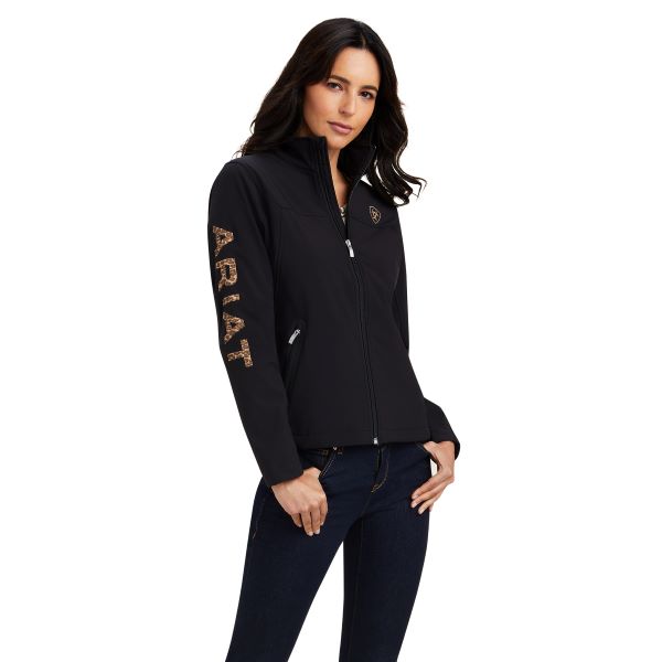 Ariat Black/Leopard New Team Softshell Womens Jacket 10041278