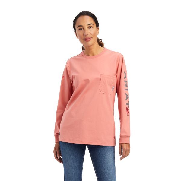 Ariat Faded Rose FR Stretch Logo Women's Longsleeve T-Shirt 10041406