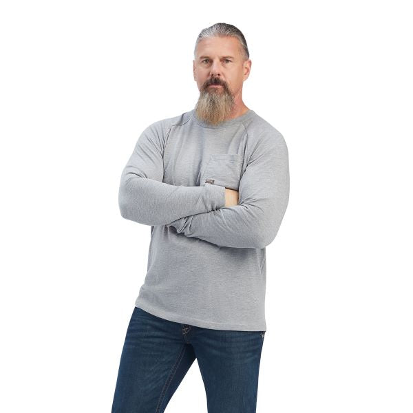 Ariat Heather Grey Rebar Cotton Strong Men's T-Shirt 10041488