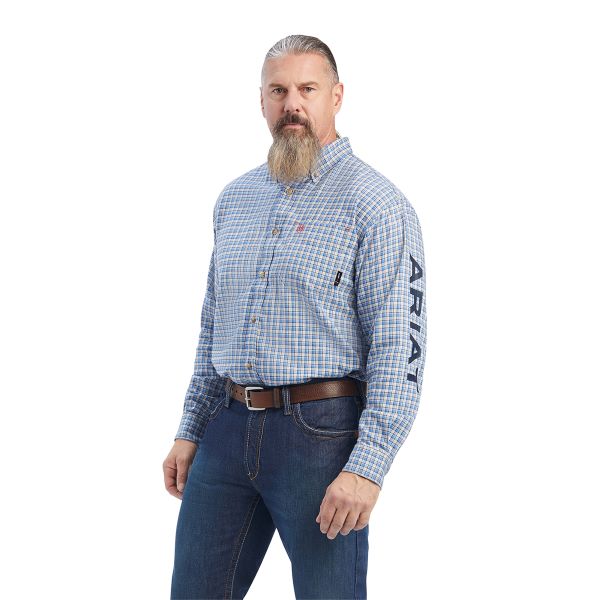 Ariat Turquoise FR Cunningham Logo Men's Longsleeve Work Shirt 10041685