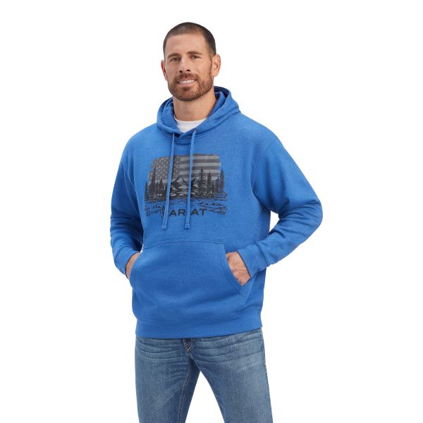 Ariat Classic Blue Heather Land of the Free Mens Sweatshirt 10041718