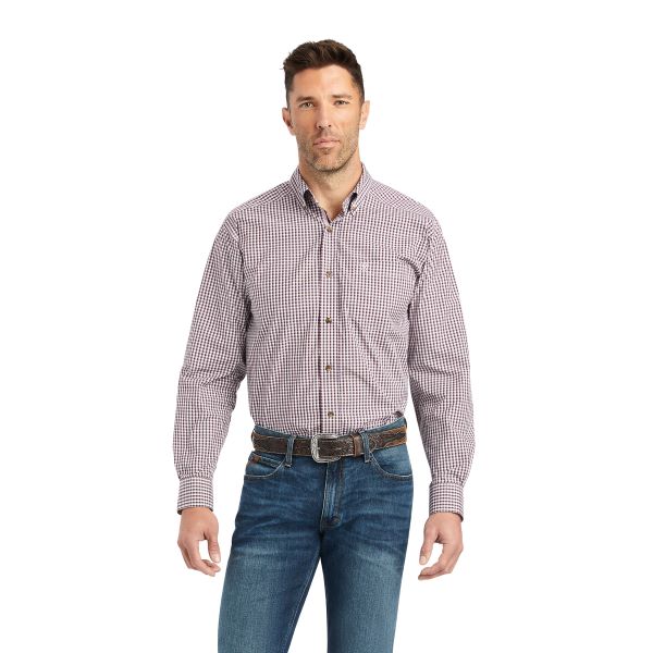 Ariat Claret Pro Series Francis Mens Plaid Classic Fit Shirt 10041766