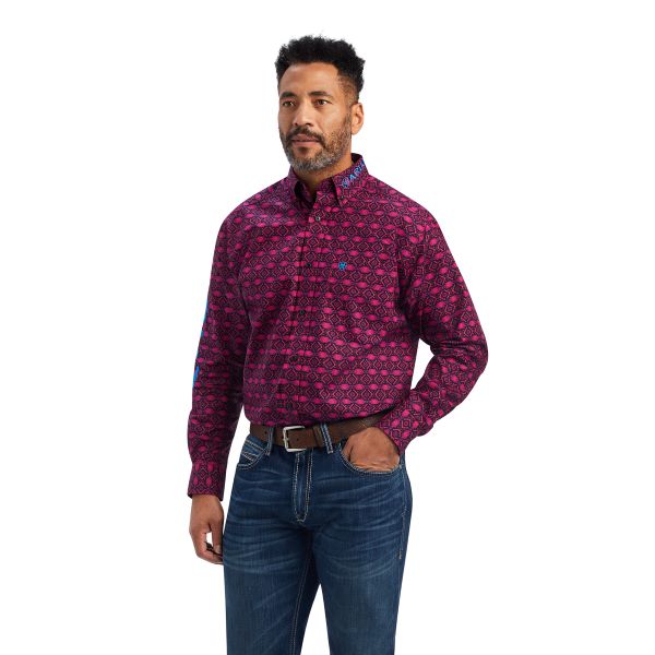 Ariat Magenta Team Markus Mens Classic Fit Shirt 10041783
