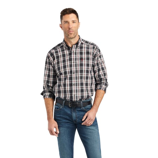 Ariat Black Pro Series Wilton Classic Fit Men's Button Down Plaid Shirt 10042275