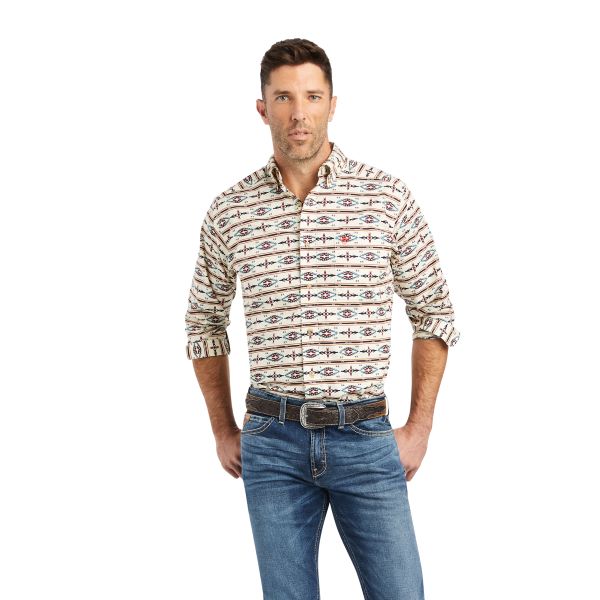 Ariat Snow Bunting Keon Stretch Fitted Men's Longsleeve Shirt 10042327