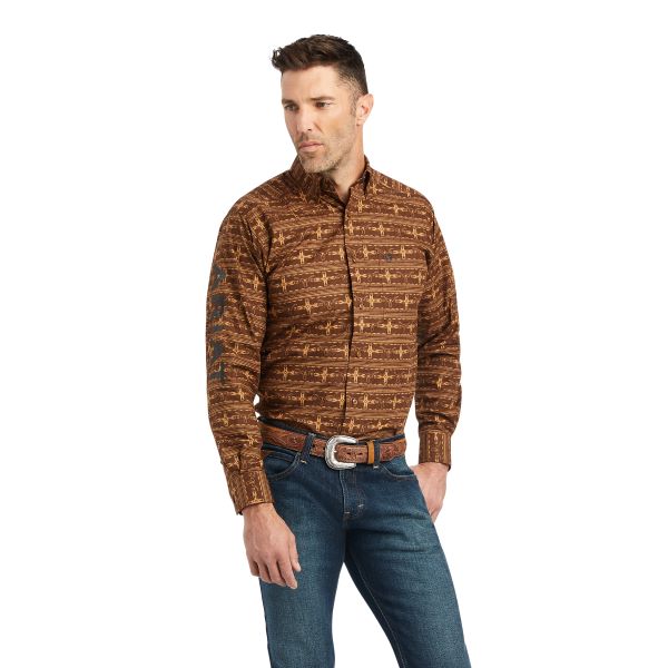 Ariat Toffee Team Colter Men's Fitted Longsleeve Shirt 10042353
