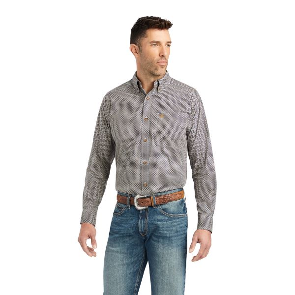 Ariat Estate Blue Greysen Classic Fit Men's Longsleeve Button Front Shirt 10042372