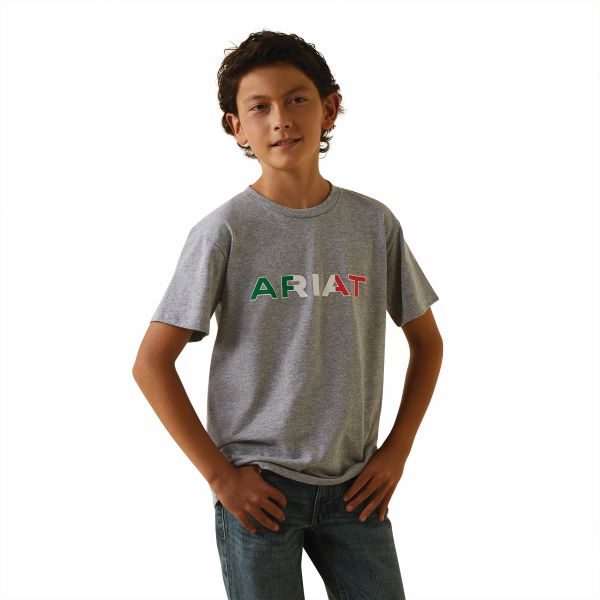 Ariat Heather Grey Viva Mexico Independent SMU Short Sleeve Boy's T-Shirt 10043083
