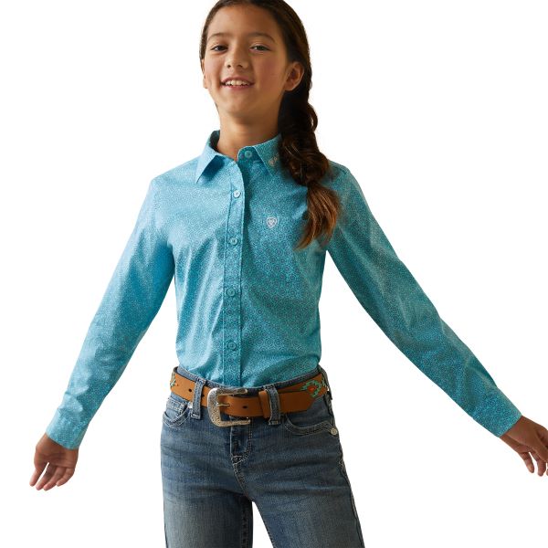 Ariat Caidan Print Team Kirby Girls Button Front Shirt 10043457