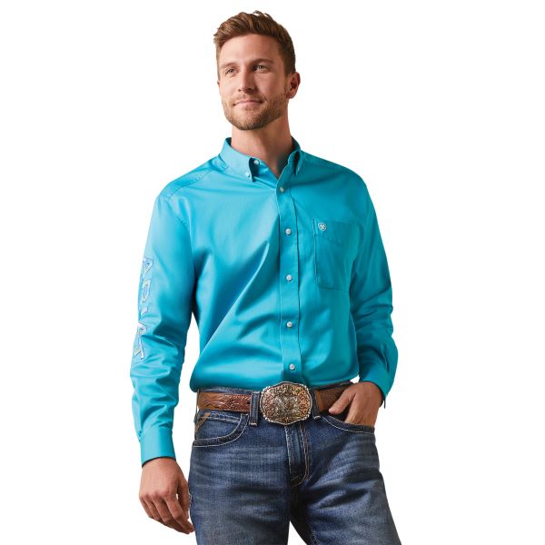 Ariat Blue Bird Team Logo Twill Classic Fit Men's Shirt 10043520
