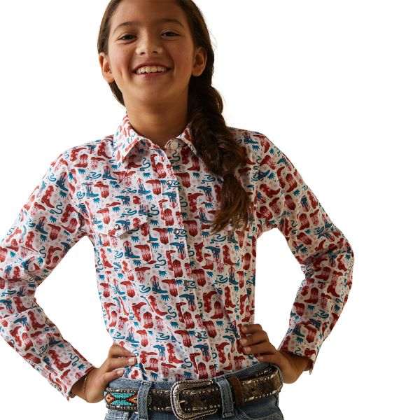 Ariat Blazin Boots Girls Longsleeve Snap Front Shirt 10043628