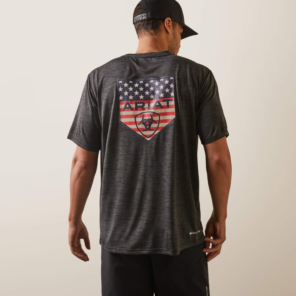 Ariat Charcoal Heather Charger Ariat Proud Shield Men's Short Sleeve T-Shirt 10043763