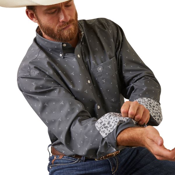 Ariat Weathered Slate Wrinkle Free Faraz Classic Fit Shirt 10043879