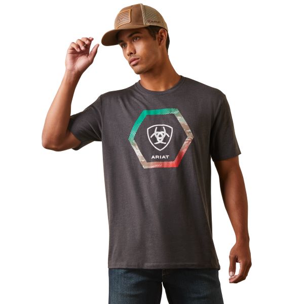 Ariat Charcoal Heather Recon Trim Men's T-Shirt 10044743