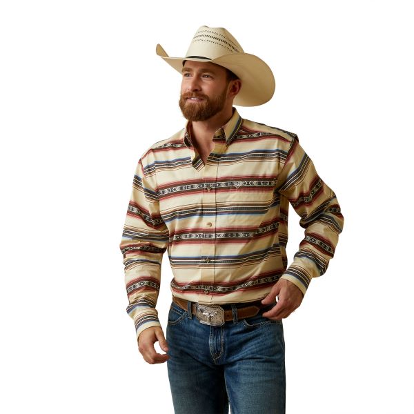Ariat Sand (with Stripes and Print) Team Darren Men's Fitted Shirt 10044912