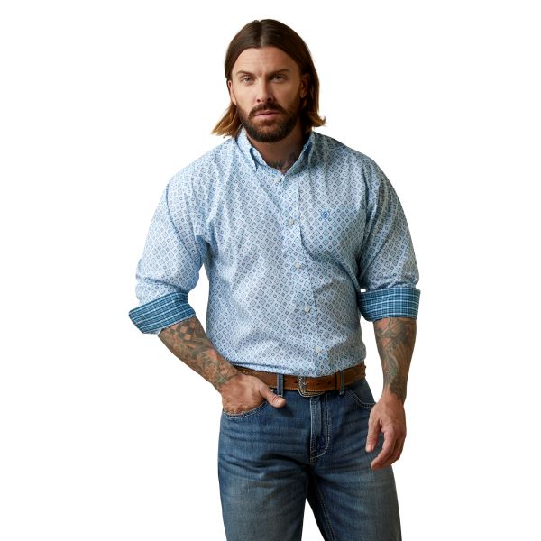 Ariat Aquaville Wrinkle Free Wayne Classic Fit Men's Longsleeve Button Down Shirt 10045054