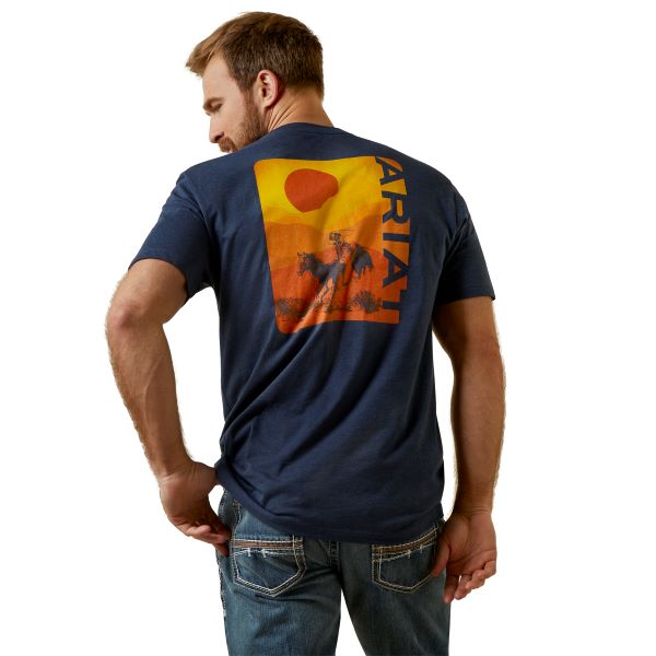Ariat Navy Heather Mustang Fever Men's T-Shirt 10045275