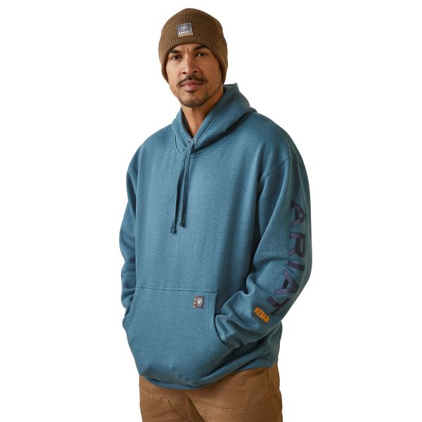 Ariat Indian Heather Teal Rebar Men's Graphic Hoodiie 10046664