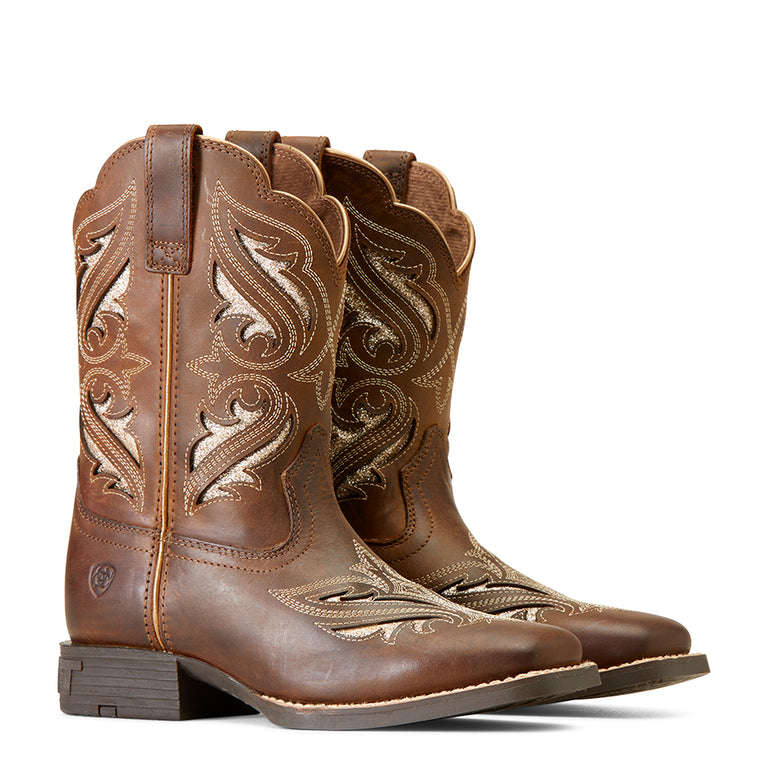 Ariat Sassy Brown Round Up Bliss 8 inch Wide Square Toe Children's Boots 10046884