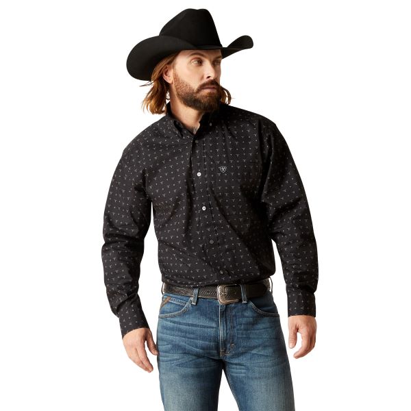 Ariat Black Nixon Men's Classic Fit Button Down Longsleeve Shirt 10047382