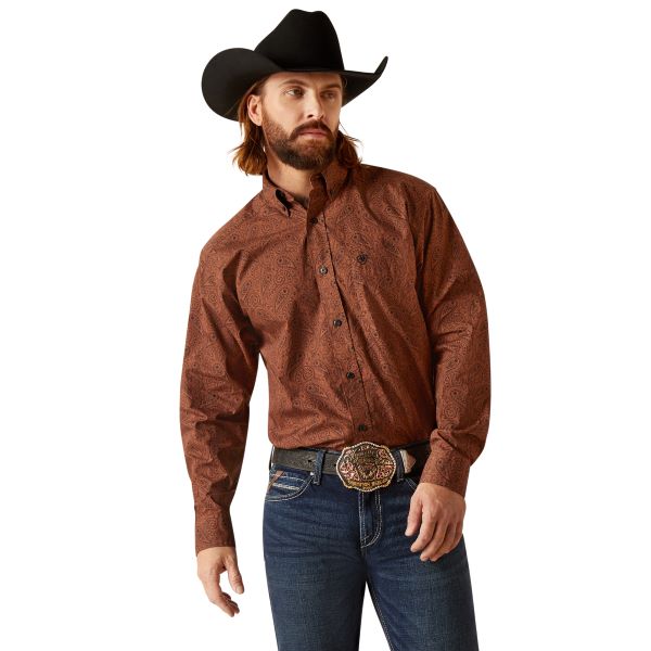 Ariat Frair Brown Nicky Men's Classic Fit Longsleeve Button Down Shirt 10047385