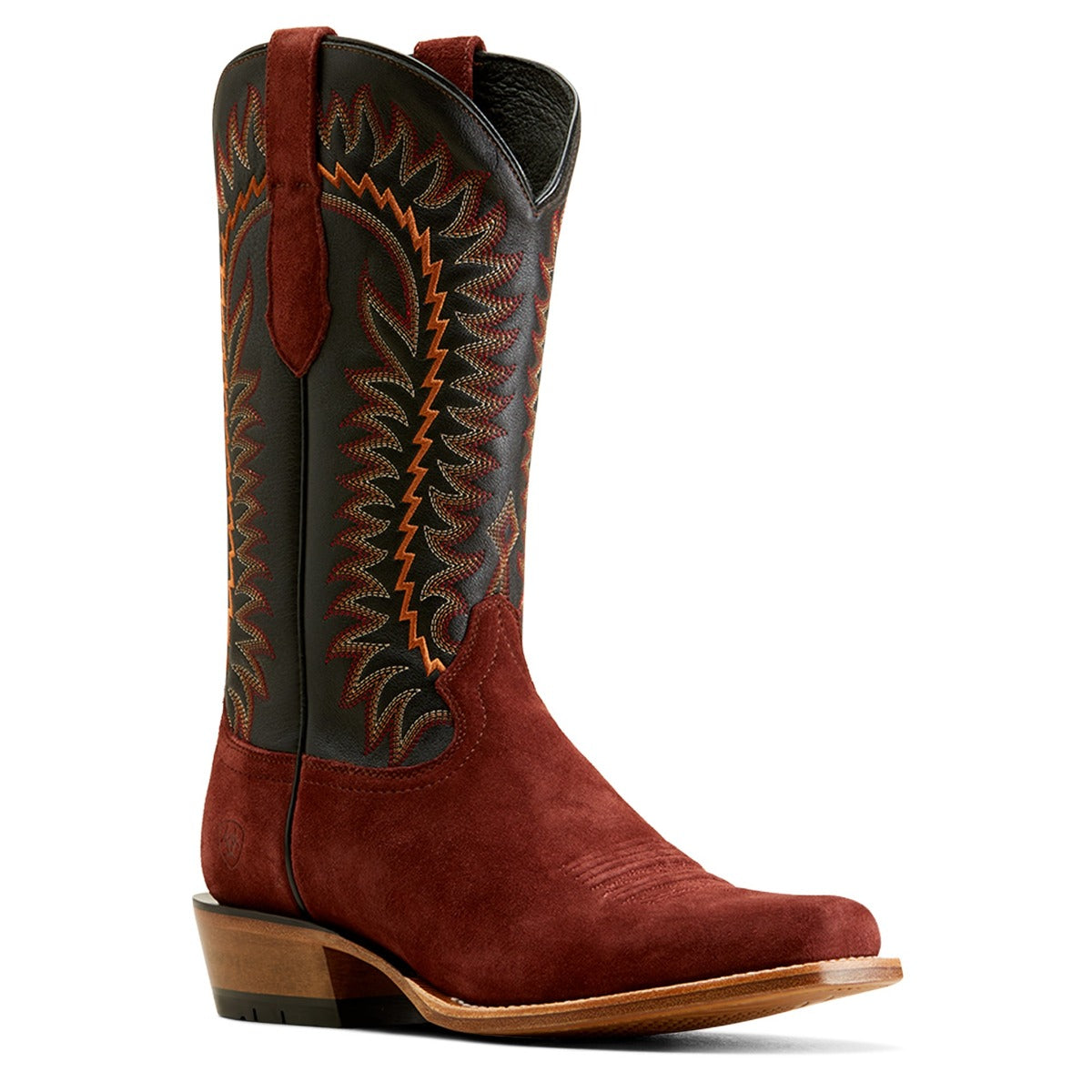 Ariat Mahogany Roughout/Black Men's Futurity Time Cowboy Boots 10047719
