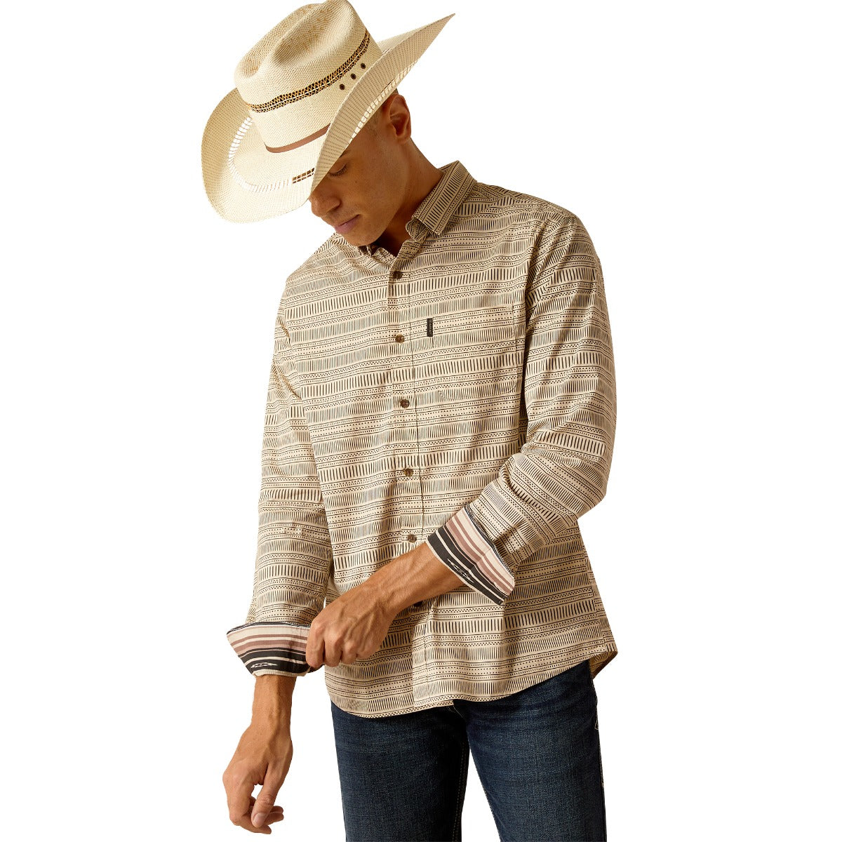 Ariat Sandshell Marvin Stretch Men's Collared Modern Fit Longsleeve Button Down Shirt 10048634