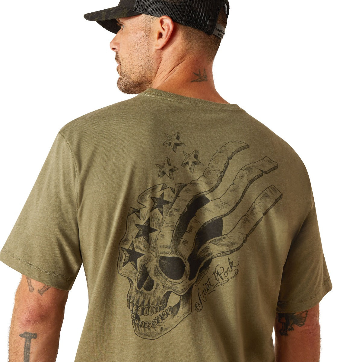 Ariat Sage Heather Rebar Workman American Scream Men's Short Sleeve TShirt 10050812