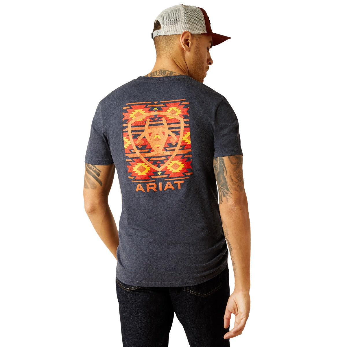 Ariat Navy Heather Eagle Rock Men's Short Sleeve T-Shirt 10052573
