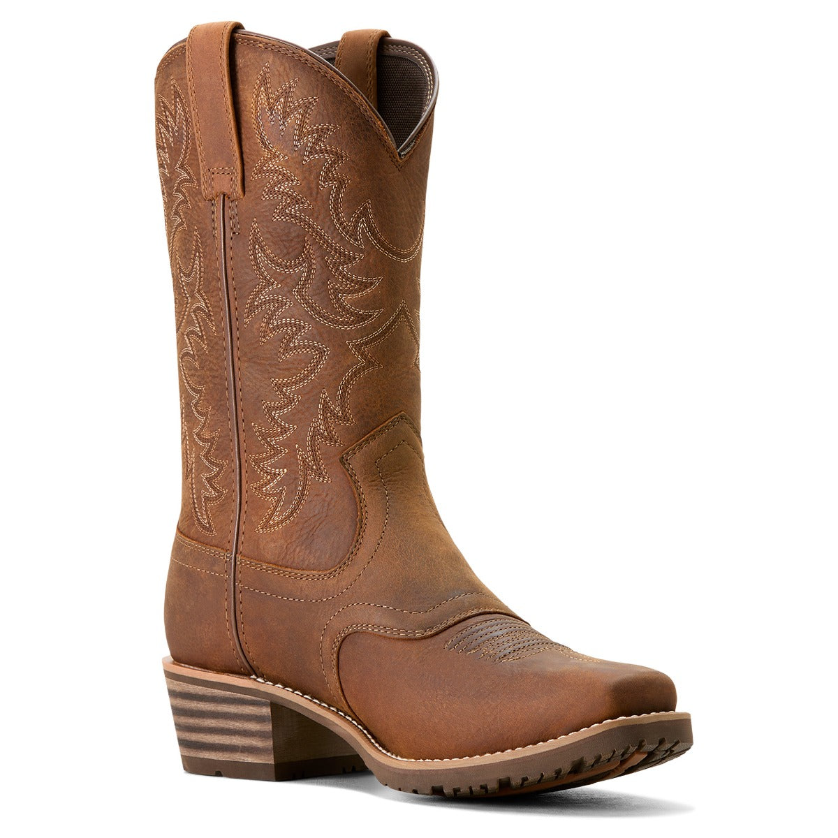 Ariat Status Brown Hybrid Roughstock Square Toe Men's Waterproof Cowboy Boots 10053577
