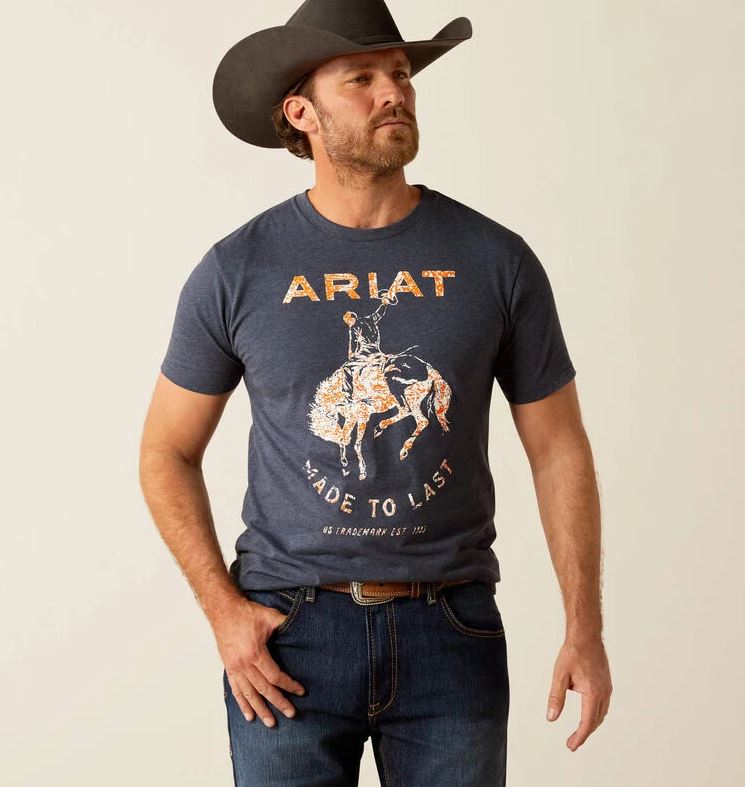 Ariat Navy Bronco Short Sleeve Men's T-Shirt 10053986