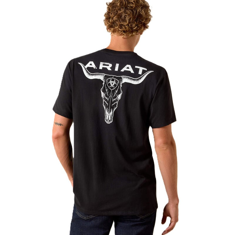 Ariat Black Stipple Steer Classic Fit Men's Short Sleeve Graphic T-Shirt 10058431