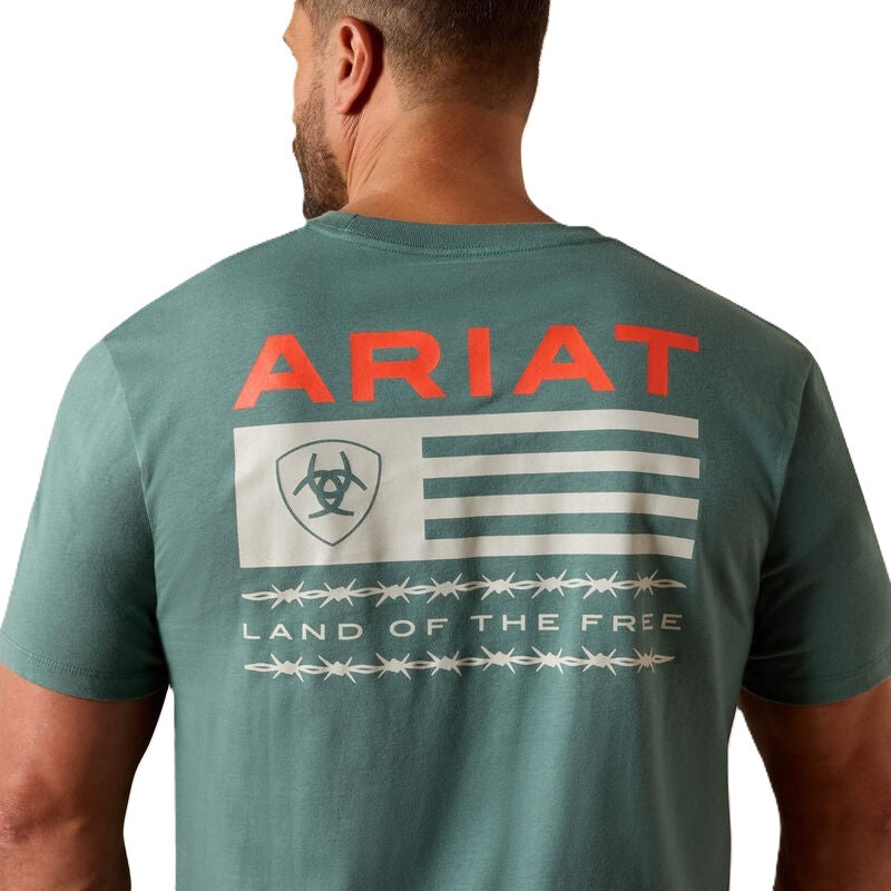 Ariat Silver Pine Hidden Valley Flag Classic Fit Men's T-Shirt 10061355