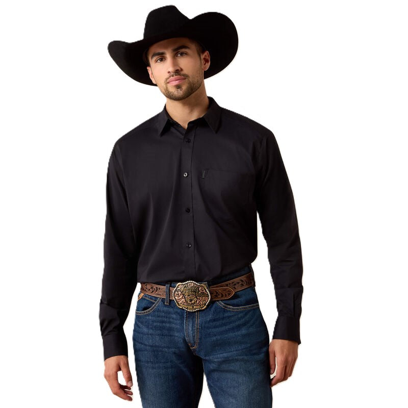 Ariat Black Everything Classic Fit Men's Longsleeve Button Front Shirt 10071100