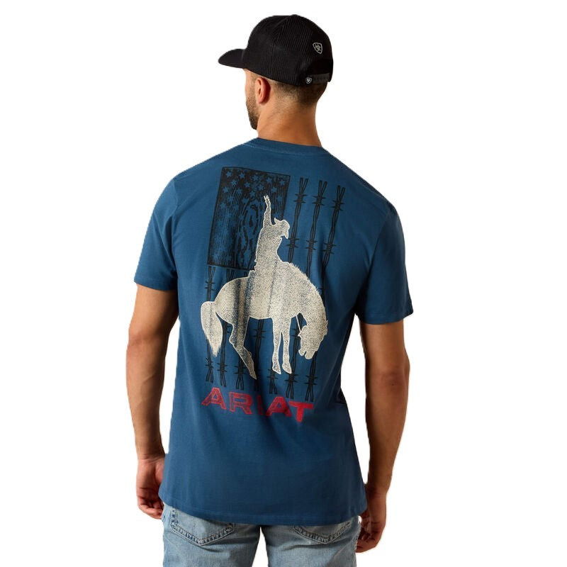 Ariat Key Largo Flag Bronco Men's Classic Fit Short Sleeve T-Shirt 10071192