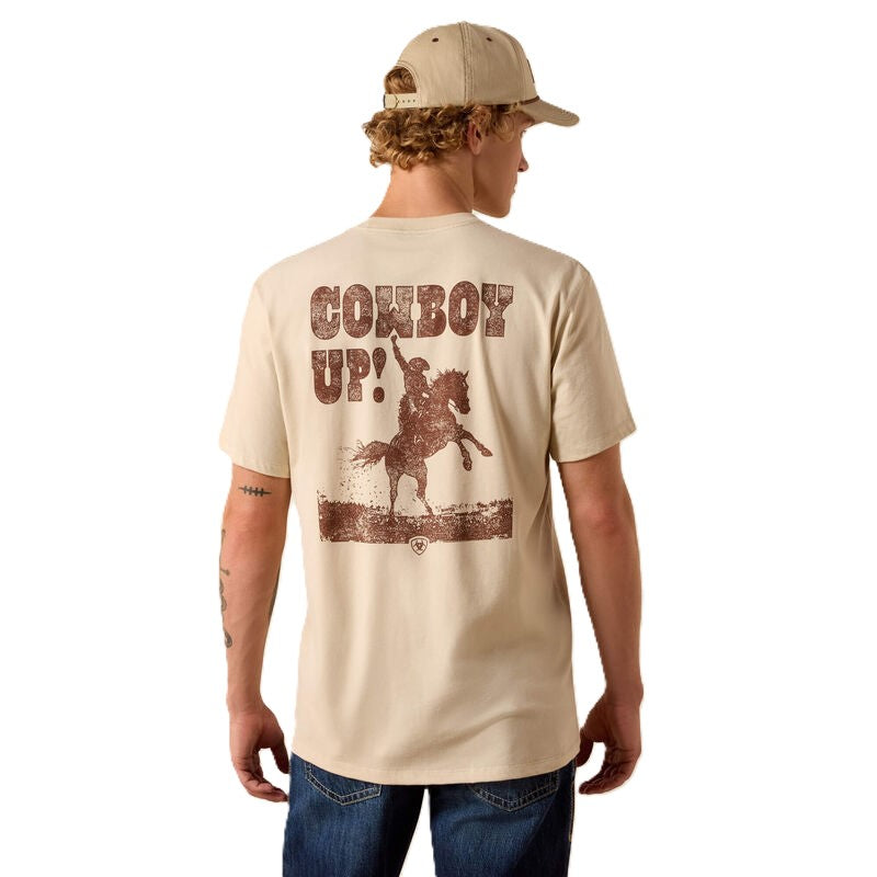 Ariat Natural Cowboy Up Men's Short Sleeve Classic Short Sleeve T-Shirt 10073414