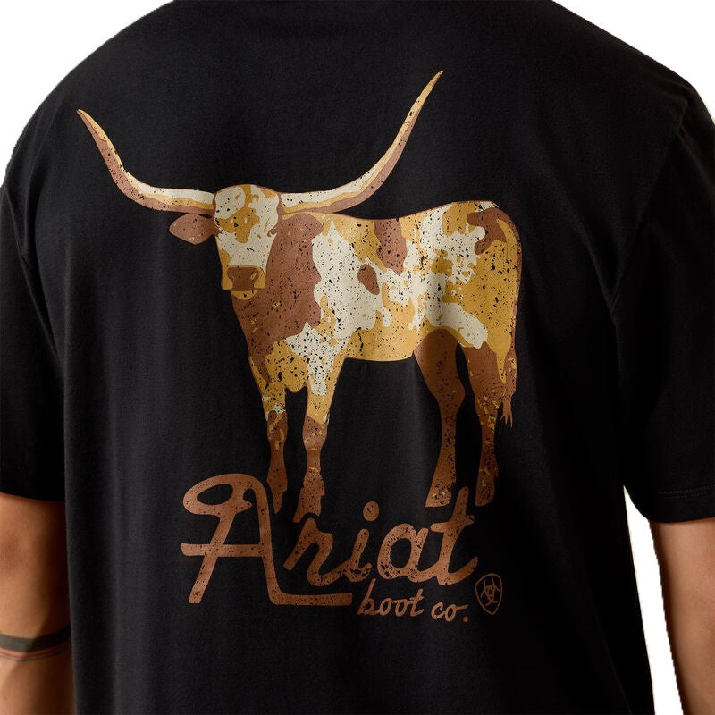 Ariat Black Cowmooflage Men's Classic Fit Short Sleeve T-Shirt 10073419