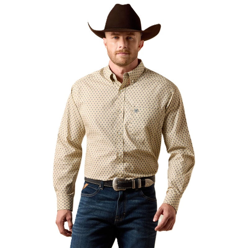 Ariat Irish Cream Southwest Motif Men's Longsleeve Button Front Shirt 10073592