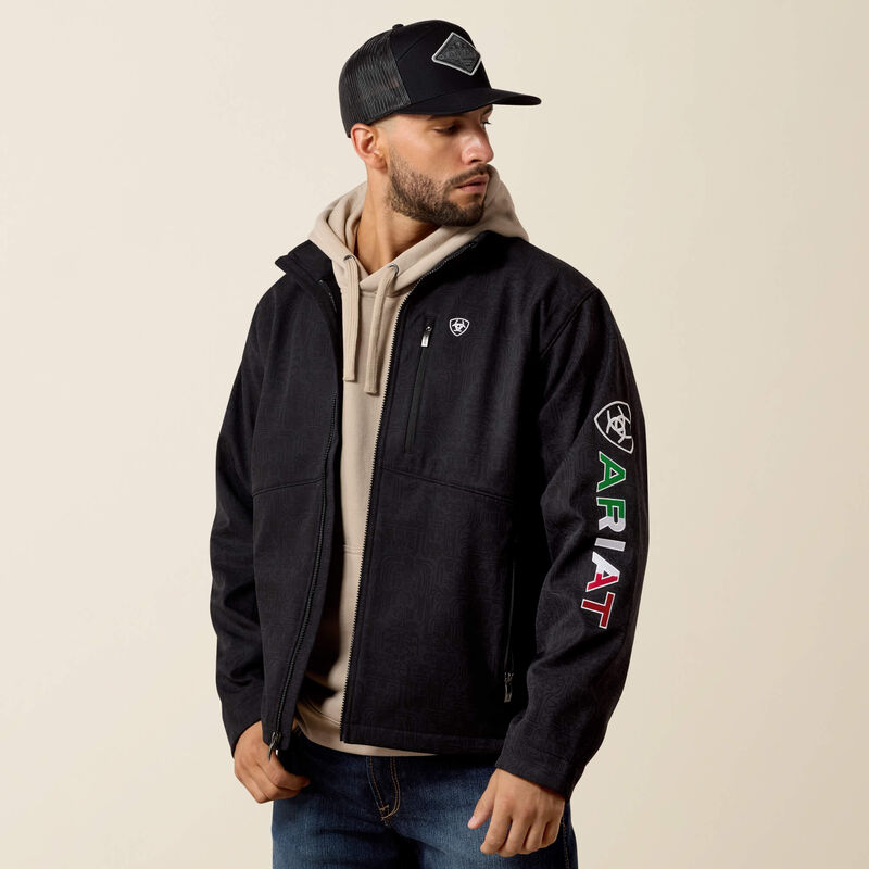 Ariat Black Mexico Logo Men's Softshell Jacket 10079490