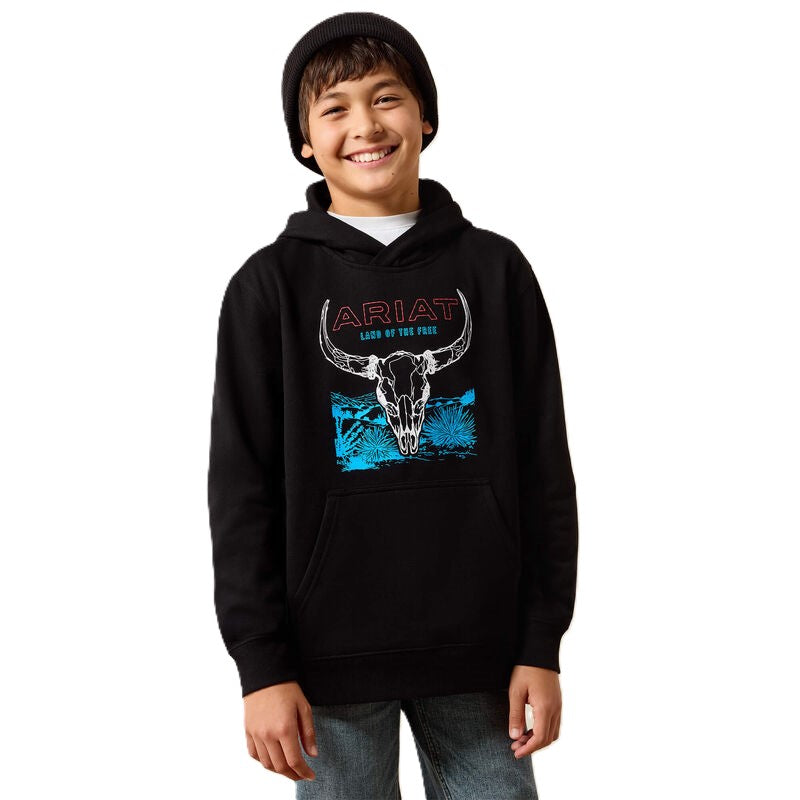 Ariat Black Bison Bureau Boy's Hoodie 10079495
