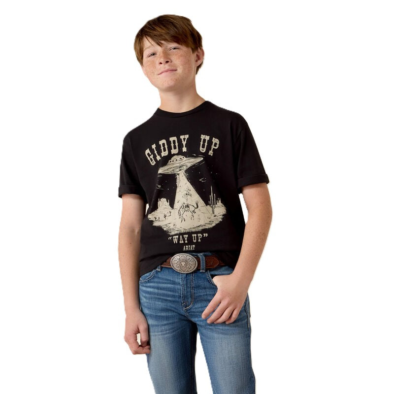 Ariat Black Cowboy Way Up Boys' Short Sleeve T-Shirt 10079497