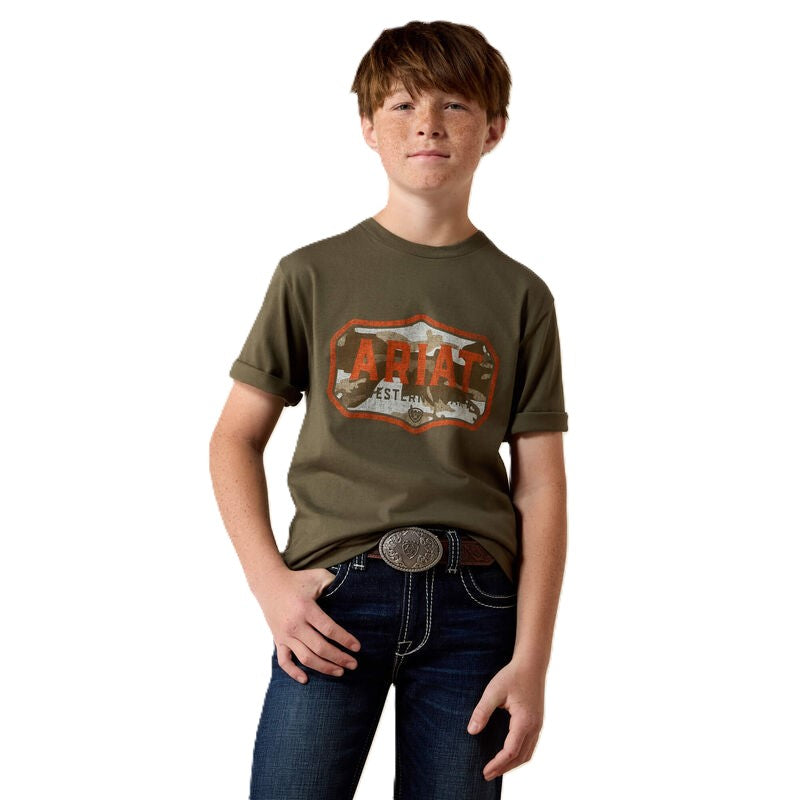 Ariat Army Green Wild Creek Boys' Camo T-Shirt 10079540