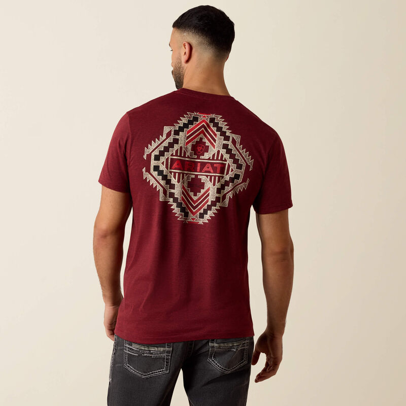 Ariat Crimson Black Heather Southwest Stamper T-Shirt 10079657
