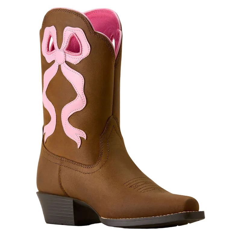 Ariat Distressed Brown Lil Beaux D Toe Big Kids' Western Boots 10080350