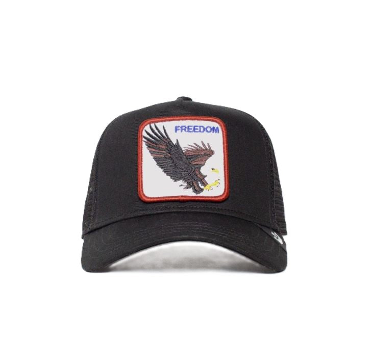 Goorin Bros. Black Freedom Eagle Trucker Hat with White Patch 101-2541-VOI01
